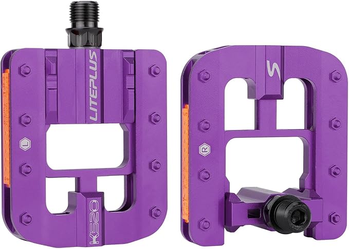Mountain Bike Pedals- Aluminum Alloy Road Bike Pedals- Folding Mountain Bike Pedals- Anti- Skid Nails Bicycle Pedals- Universal Fit Fooker Pedals 9/16" Compatible