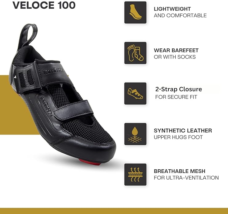Tommaso Veloce II Cycling Shoes - Ride in Style - Peloton Shoes Triathlon Road Bike Indoor Cycling Men Women Compatible with Look Delta SPD SPD-SL Cleats White Black