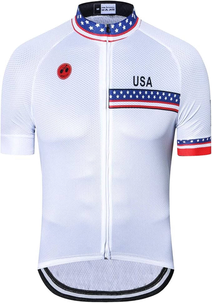 Cycling Jerseys Men Bicycle Short Sleeve Summer Shirt Bike Biking Tops Riding Clothing Flag