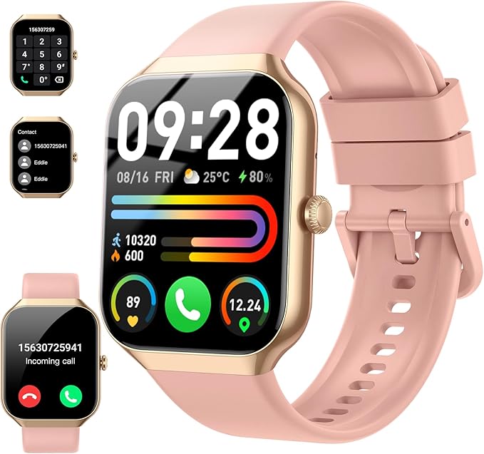 Smart Watch(Answer/Make Call), 1.96" HD Smartwatch for Men Women, 2026 New Fitness Watch with 112+ Sport Modes, Heart Rate, Sleep Monitor, Pedometer, IP68 Waterproof Activity Tracker Pink