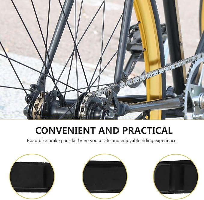 Folding Road Bike Brake Pads Set, Aluminum C-Rim Compatible, Wear-Resistant Silent Brake Blocks for Small Wheel Bicycles, 1 Pair Cycling Accessories for Urban and Commuter Use
