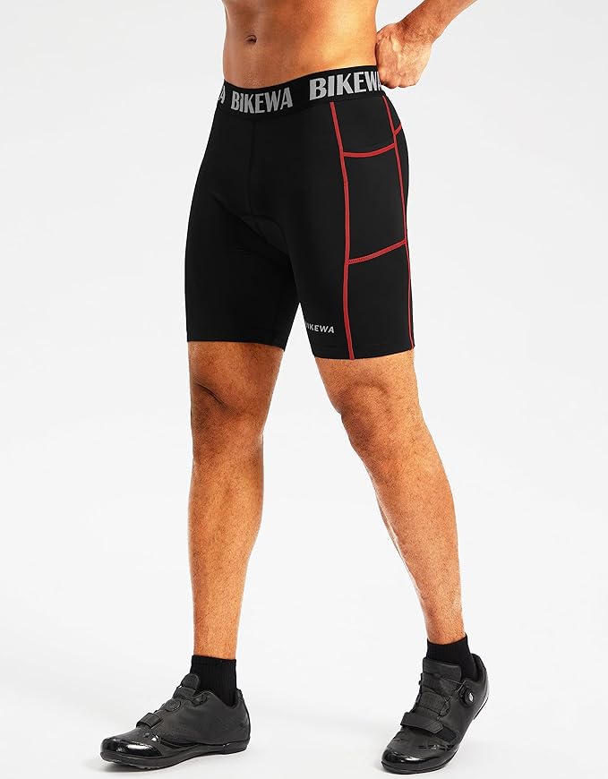 Men's 4D Padded Bike Shorts Cycling Underwear Biking Bicycle Padding Shorts for Men Side Pockets