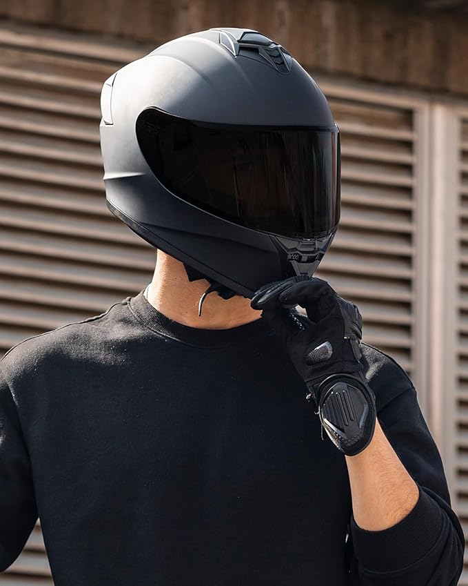 Motorcycle Helmets for Adult Men Women, Full Face Lightweight Street Bike Racing DOT Helmet with Extra Clear Visor Model AU-T801