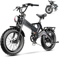 2000W/3000W Peak Motor Electric Bike for Adults, 48V/52V 25AH/30AH Battery Full Suspension Foldable Ebike, 20"x4.0" Fat Tires 35MPH Dirt Bike, 100/120 Miles Hydraulic Brake Magnesium Alloy Motorcycle