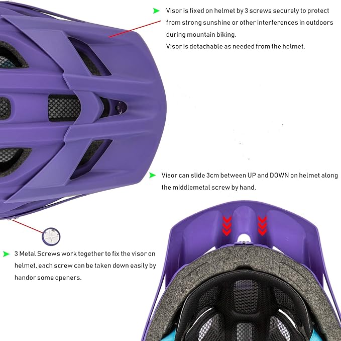 Kids Bike Helmet for Boys and Girls Ages 8-14 Adjustable Youth Helmet with Detachable Visor Lightweight, Safe & Stylish Cycling Bicycle Helmets for Kids 54-57cm