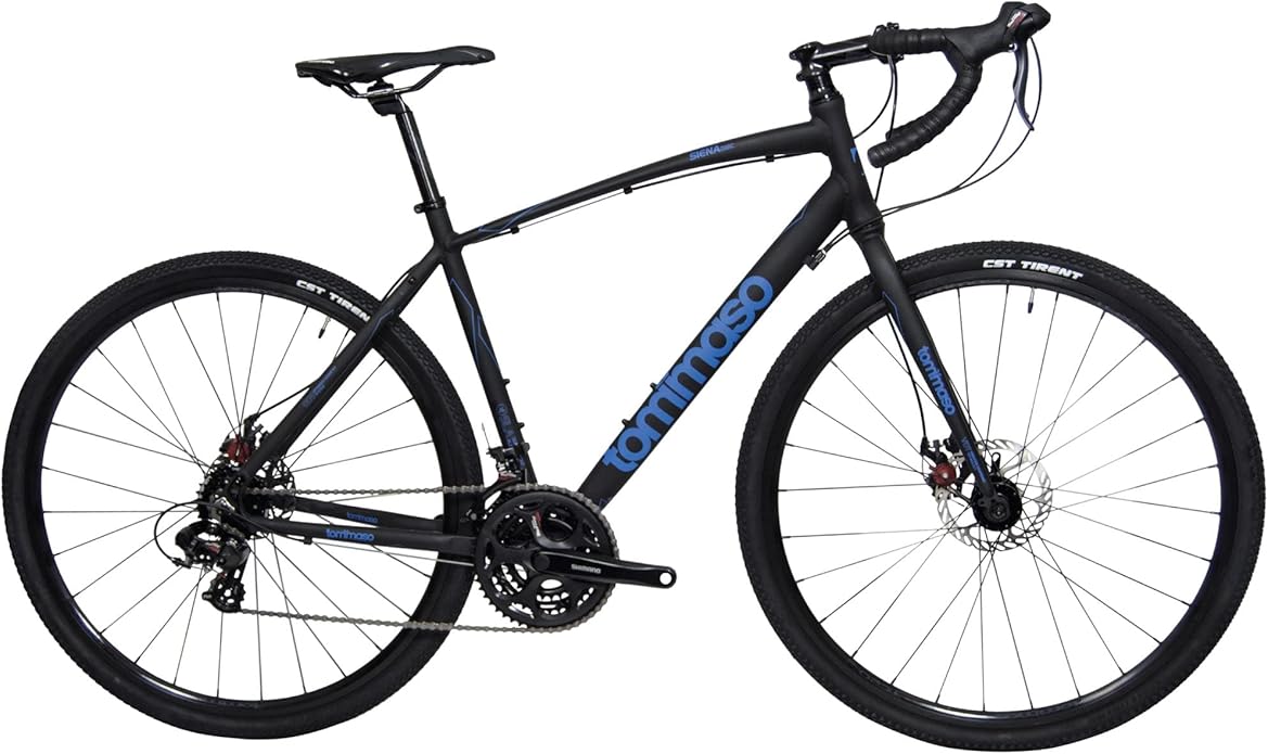 Tommaso Siena Sport Performance Aluminum Gravel Bike, Shimano Tourney 21 Speeds Road Bicycle Men