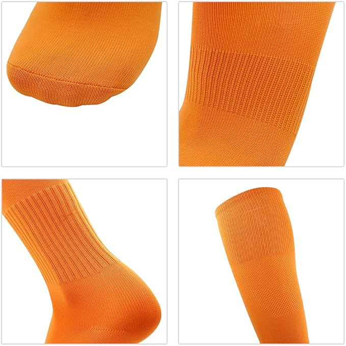 Three street Baseball Socks, Unisex Knee High Solid Sport Tube Compression Softball Football Soccer Team Socks 2-10 Pairs
