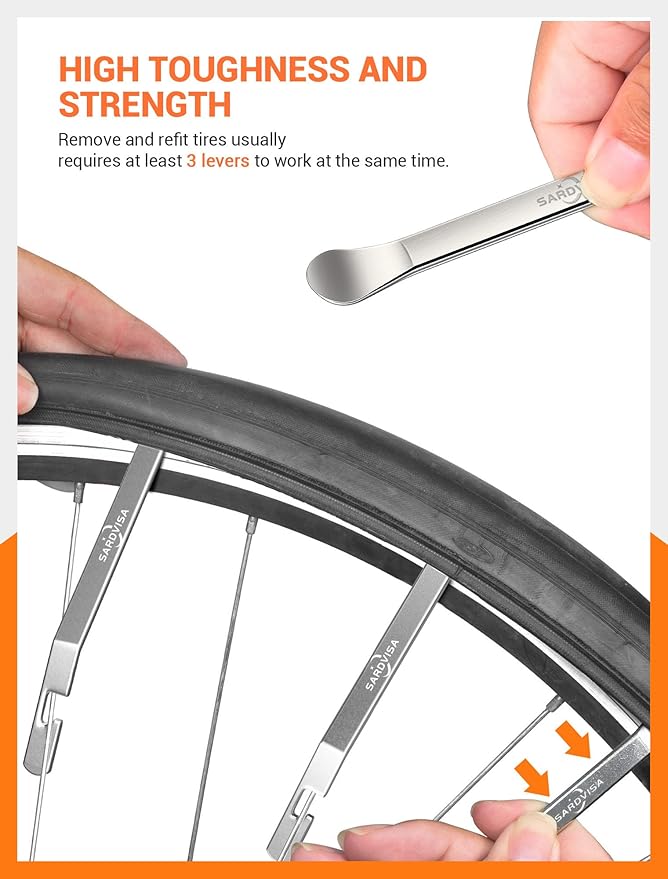 Bike Tire Levers| Ultra Strong Tire Levers & Stainless Steel Tire Spoons, Bike Tire Removal Tool for Road or Mountain Bike Tires, Must Have Bike Tire Tool in Bike Tire Repair Kit