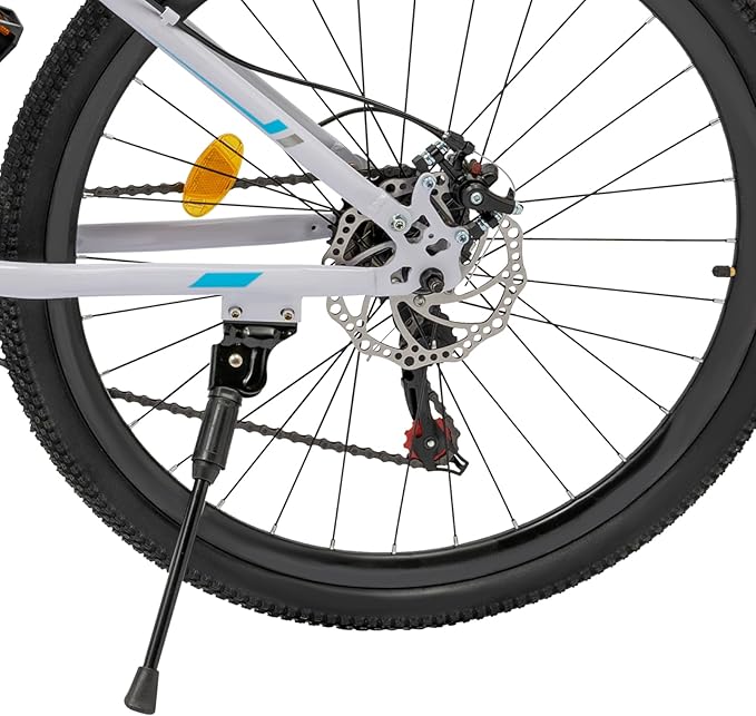 26" Mountain Bike Folding 21 Speed Full Suspension High Carbon Steel Bike Bicycle Adjustable Saddle Height, Dual Disc Brakes Non-Slip Folding Bike, Adult/Men/Ladies Mountain Bike
