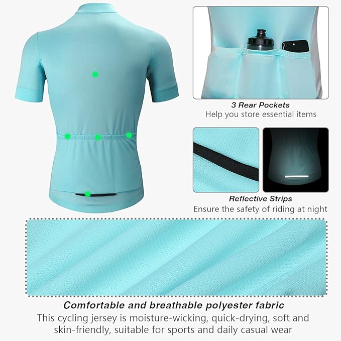CATENA Men's Cycling Jersey Short Sleeve Shirt Running Top Moisture Wicking Workout Sports T-Shirt
