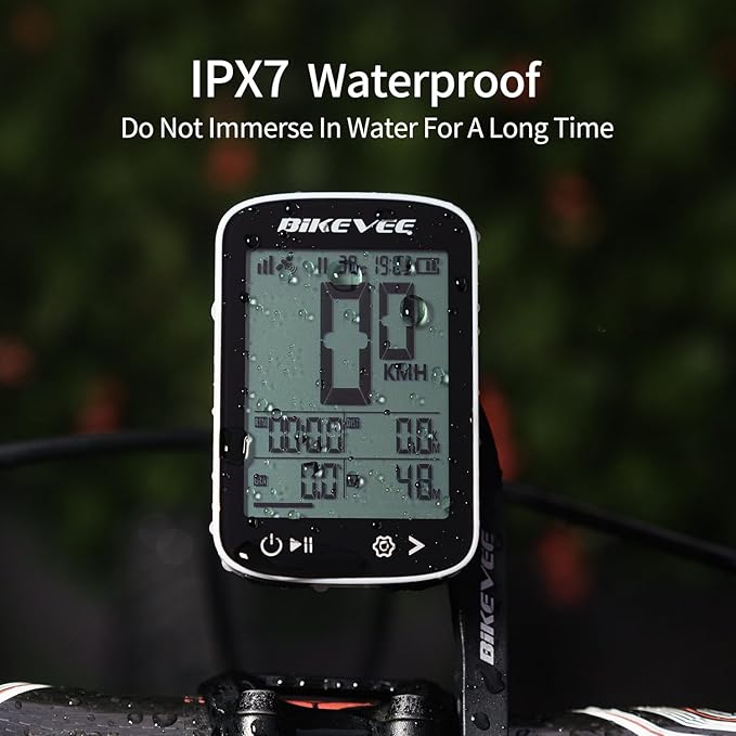 Bike Speedometer GPS Wireless Cycling Computer – Auto Start/Stop, Auto Backlight, Waterproof Bicycle Odometer MPH KM/H, 2.4" LCD Display