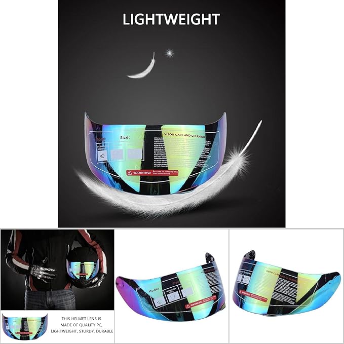 Motorcycle Helmet Visor, Anti-Fog Protection Coating Durable Scratch-Resistant Replacement Lens Motorcycle Visor Lens for Riders Commuters Touring Adventure Biking Outdoor Sports Activities