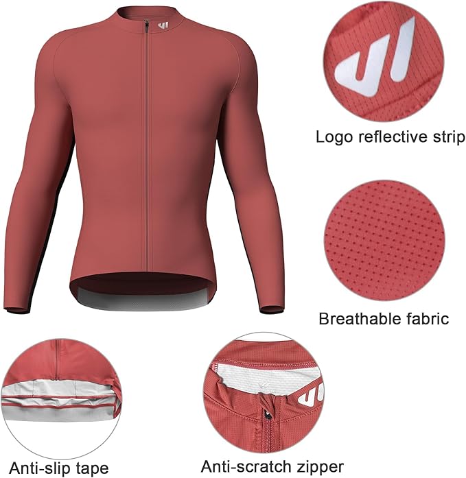 Lo.gas Cycling Jersey Men Short Sleeve, Road Bike Jerseys Full Zipper with Pockets, Bicycle Clothing Breathable Quick Dry