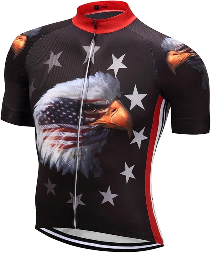 Cycling Jerseys Men Bicycle Short Sleeve Summer Shirt Bike Biking Tops Riding Clothing Flag