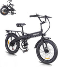 Folding Electric Bike for Adults, 20"×3.0 Fat Tire Electric Bicycle, 374.4Wh Battery Ebike, 20MPH Electric Cargo Bike with LCD Color Display & 6 Speed Gears (Fits for 5'0"+)