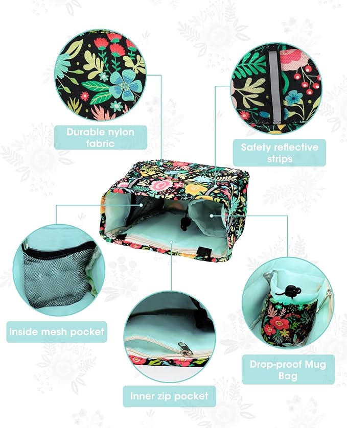 ANZOME Kids Bike Basket, Colorful Blocks Large Bicycle Basket, Bicycle Handlebar Bag, Waterproof Fabric Colorful Bike Basket for Women, Men, Kids