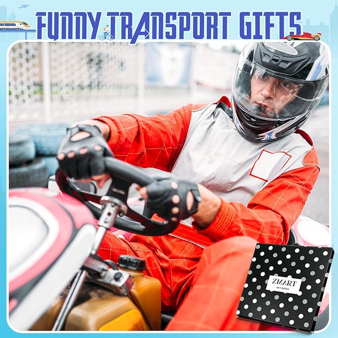 Zmart Transportation Gifts for Men Women - Airplane Cycling Race Car Socks for Adult