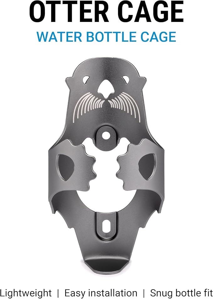 Portland Design Works Water Bottle Cage - Lightweight Water Bottle Holder for Bikes, Otter Cage, Gray