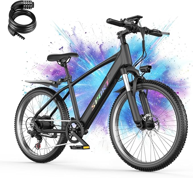 ASKGO Electric Bike for Adults, 1500W Peak E-Bike with 7-Speed, Electric Mountain Bike with 48V 12Ah Removable Battery, Up to 65 Miles 25MPH, 26" Electric Bicycle for Commute, Front Fork Suspension