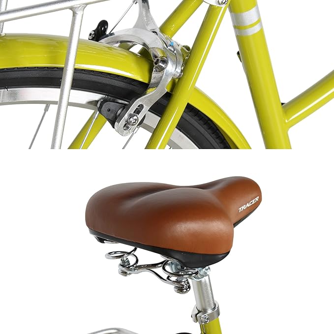 Tracer Osaka Hybrid Bikes, Steel Frame, Shimano Nexus Inter 3/7 Speed, Brown Seat Brown Grips, Road Bike, City Bike, Multiple Colors