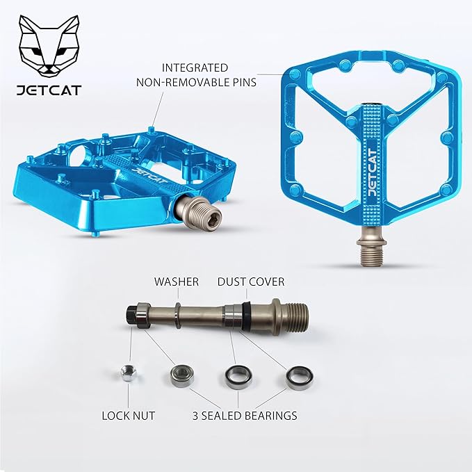Mountain Bike Pedals Flat - MTB Pedals Flat, Bicycle Pedals, Road Bike Pedals, BMX Pedals, for BMX MTN Road Gravel EBike, Specialized Parts, Adults, Aluminum Metal Stamp 9/16"