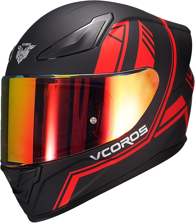 VCOROS Motorcycle Full Face Helmet for Unisex-Adults DOT Approved WS-609 Motorbike Street Bike Racing Helmets