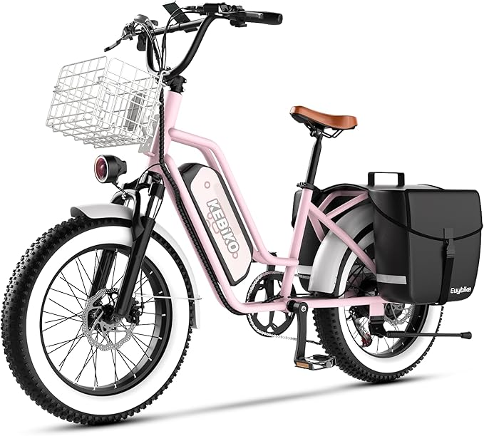 Electric Bike for Adults, 20"x 4" Fat Tire 35MPH Cargo Ebike with Seat, 1450W Peak 2 Seater Commute Bike with 48V 20AH Removable 960WH Battery, 80 Miles Max Range 7-Speed Step-Thru Electric Bicycle