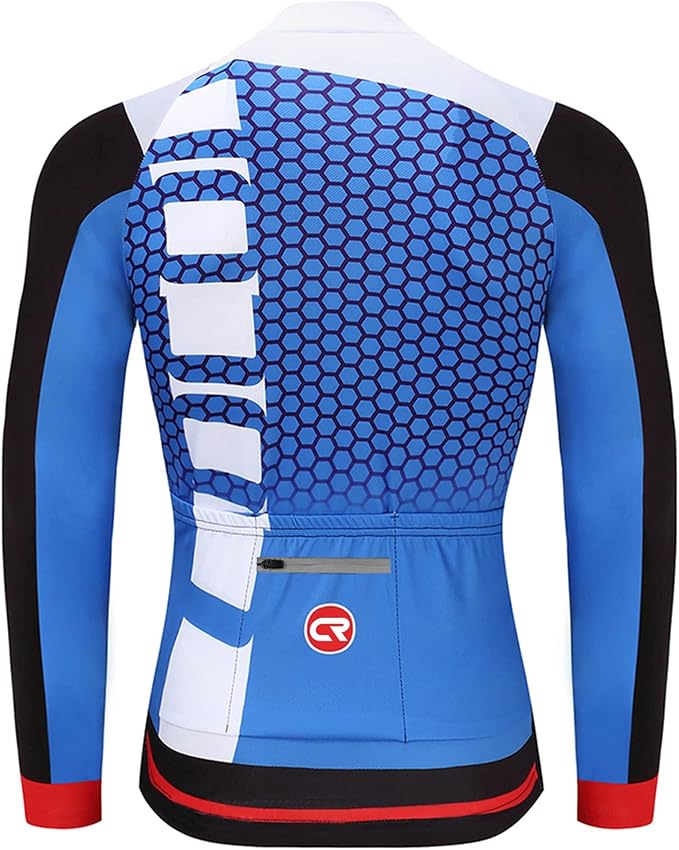 Coconut Ropamo CR Long Sleeve Cycling Jersey Mens, 3+1 Zipper Pockets Bicycle Tops Quick Dry Breathable Biking Shirt