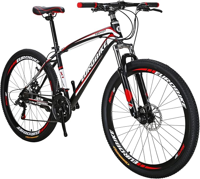 EUROBIKE Mountain Bike,21 Speed with Suspension Fork, 27.5 inch Hardtail Mountain Bike for Youth/Men Womens Bike Disc Brakes Bicycle for Adults…