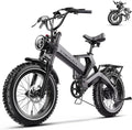 1000W(Peak 2000W) Folding Electric Bike for Adults,35MPH 100Mile,48V 25Ah Removable Battery,20" x 4.0 Fat Tire Foldable Electric Bicycle,8-Speed Electric Mountain E-Bike,Commuter Ebikes