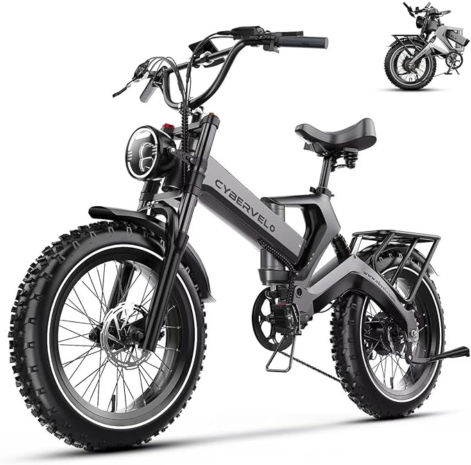1000W(Peak 2000W) Folding Electric Bike for Adults,35MPH 100Mile,48V 25Ah Removable Battery,20" x 4.0 Fat Tire Foldable Electric Bicycle,8-Speed Electric Mountain E-Bike,Commuter Ebikes