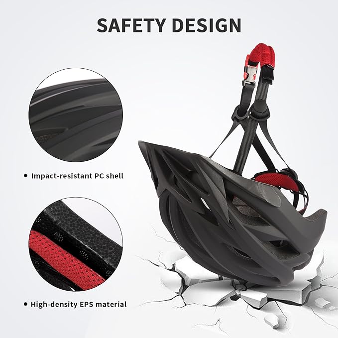 Bike Helmet with Visor for Women and Men – Lightweight Bicycle Helmet for Mountain Biking and City Riding