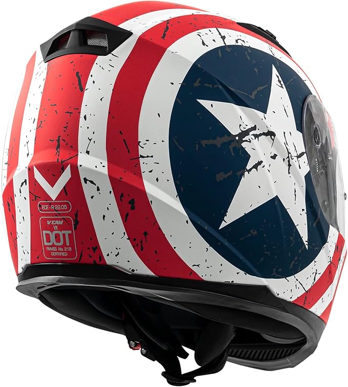 VCAN VX Lightweight Full Face Motorcycle Street Bike Helmet with Extra Tinted Visor, Coolmax Technology & OTG Ready, DOT Approved