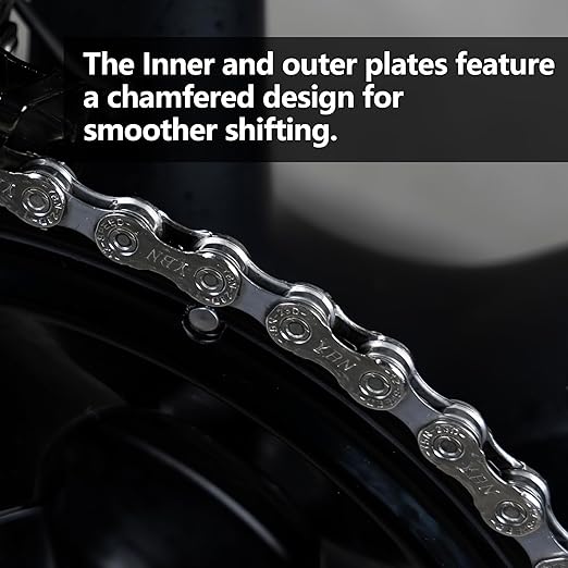 Thinvik Bike Chain 12 Speed, 1/2''× 11/128'', 110 Links - Road & Gravel and MTB Chain for Shimano and SRAM(Not for SRAM AXS) - Basic Silvery Gray - Quick Link Included