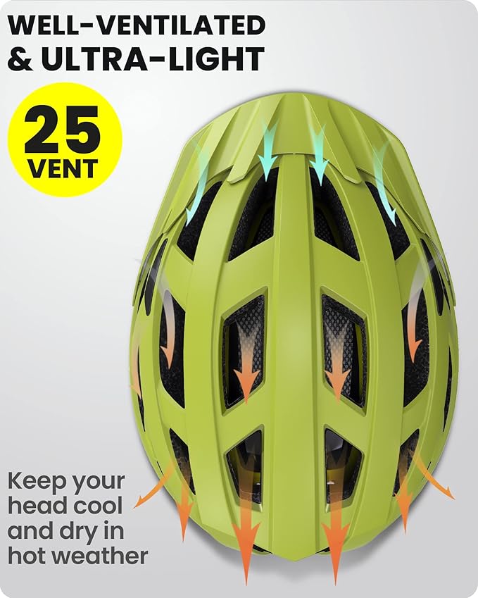 OutdoorMaster Gem Recreational MIPS Cycling Helmet - Two Removable Liners & Ventilation in Multi-Environment - Bike Helmet in Mountain, Motorway for Youth & Adult