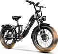 Electric Bike for Adults, 48V 20Ah Battery,1500W Peak Motor Step Thru Ebike 80+ Miles Max Range, 20x4.0 Fat Tires,Max 30Mph Electric Mountain Bike for All Terrain, Ideal for Commute, Off-Road