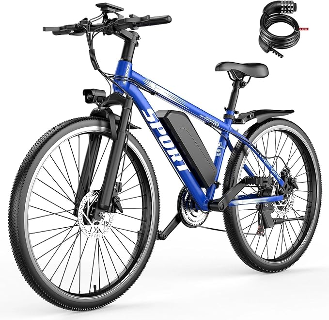 ASKGO Electric Bike for Adults, 1500W Peak Motor, 25Mph, 65Miles, 48V 10AH Removable Battery, 26“ Mountain Ebike with 7-Speed Gear for Beach Snow Commuter