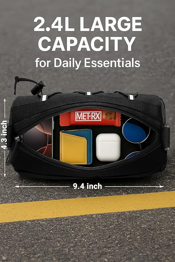 whale fall Bike Handlebar Bag, Roll-Style Front Bag with Elastic Cord, 3-Point Strap Fixation, Shoulder Strap, Reflective Bicycle Accessories for Travel, Daily Commute, Mountain or Road Bikes