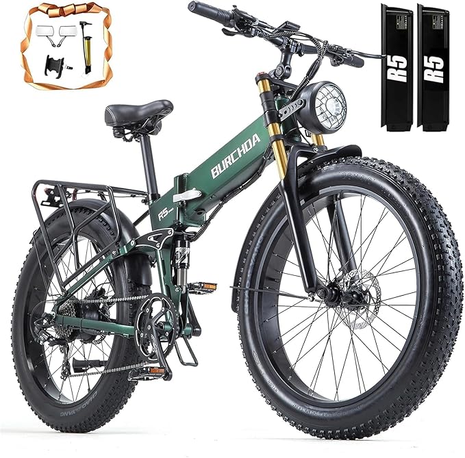 2026 Upgraded Dual Motors AWD Electric Bike for Adults 5000w/3000W/1500W Motor Dirt Ebike 40MPH/30MPH 52V/48V 30Ah/20Ah Battery Up to 90 Miles Long Range 26" Fat Tire Bicycle for Commute Mountains