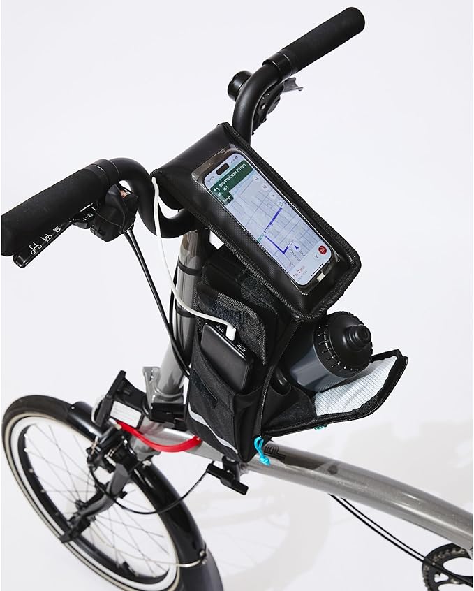 Vincita Supernova Stem Bag – 3-in-1 Bike Cockpit Organizer with Waterproof Phone Mount & Bottle Holder – KLICKfix Quick-Release Adapter – 2L Handlebar Storage for Folding Bikes & Commuters