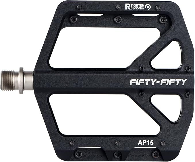 FIFTY-FIFTY Mountain Bike Pedals, Non-Slip and Aluminum Alloy Bicycle Flat Pedals, 9/16" Sealed Bearing, Lightweight and Wide Platform for All Mountain, Enduro, Downhill, E-Bike, MTB