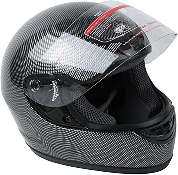 TCT-MOTORPARTS DOT Adult Motocross Helmet Carbon Fiber Flip Up Full Face Motorcycle Street Black Helmet for Women Men (Adult, Small)