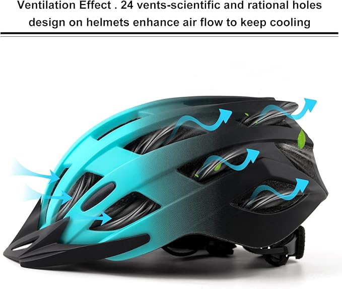 Adult Bike Helmets, Adjustable Mens Womens Bicycle Helmet, Lightweight Road Mountain Cycling Safety Sports Helmets with Detachable Visor