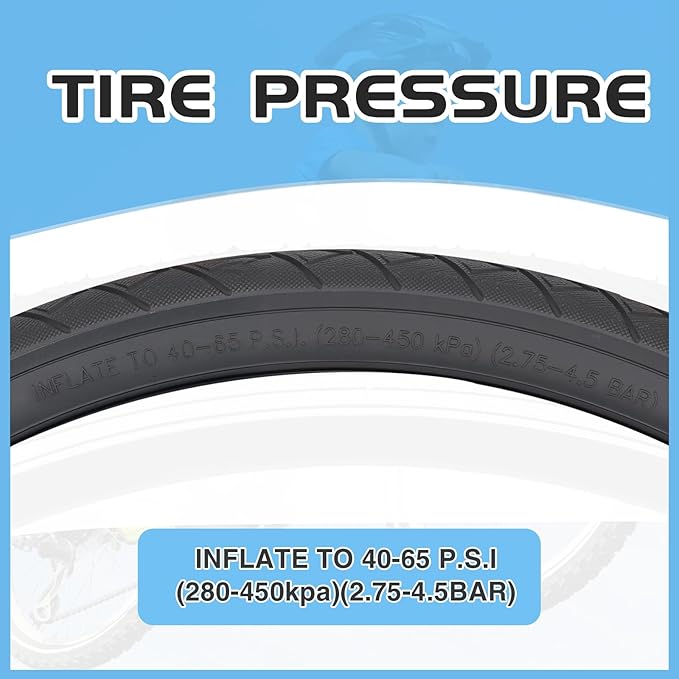 MEGHNA Bike Tire 20/24/26/27.5 inch Foldable Replacement Cruiser Bike Tire Mountain Bike Groove Anti-Slip with Tire Lever for Kids Hybrid Bike
