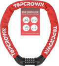 Bike Chain Lock 3.2Ft Long High Security Heavy Duty Anti Theft, 5 Digit Combination Resettable Keyless Bicycle Lock for Bike/Electric Scooter/Ebike/Motorcycle(Red)