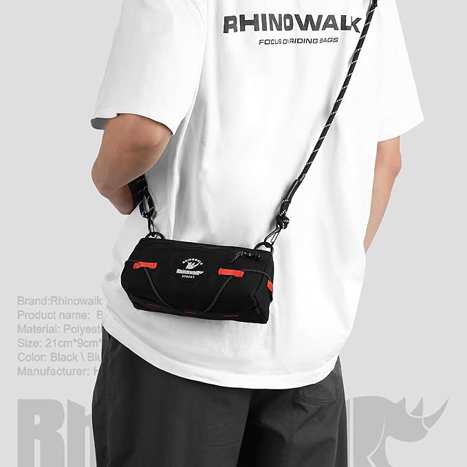Rhinowalk Bike Handlebar Bag Urban Cycling Front Bag Bike Basket Bicycle Storage Bag for MTB Road Bike Folding Bike, Shoulder Bag, Cycling Accessories(Black)