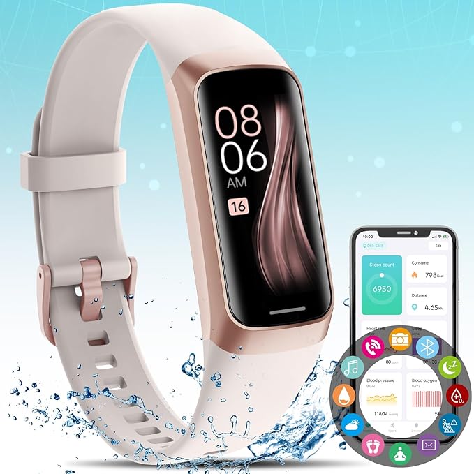 Fitness Activity Tracker for Men Women,Smart Watch with Blood Pressure Monitor Heart Rate Sleep Monitor IP67 Waterproof Pedometer Step Counter Calorie Tracker Health Watch for Android iOS Phones
