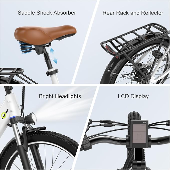 1000 Peak Electric Bike for Adults,up 80 Miles Removable Battery Ebike, 26" Electric E Bike with 7-Speed,Adult Electric Bicycles for Commute Beach Snow Womens/Man All Terrain