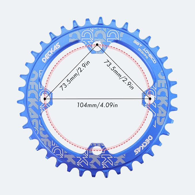 DJC Bike Chainring 104mm BCD Round/Oval MTB 104BCD 30T to 52T 7/8/9/10/11/12 Speed Narrow Wide Tooth Aluminum 7075 Super Lightweight 30T 32T 34T 36T 38T 40 42 DH XC Trail Fat Bike Ebike