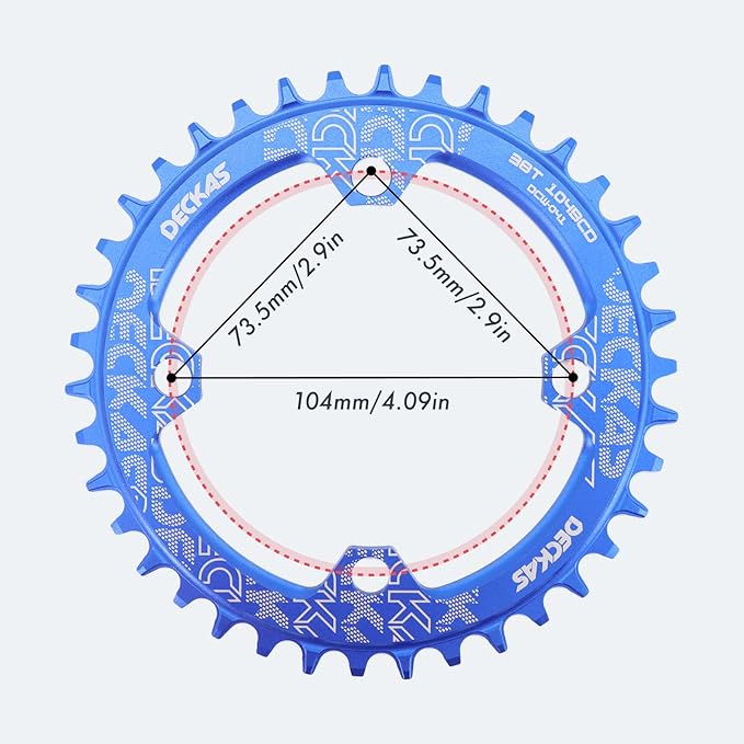 DJC Bike Chainring 104mm BCD Round/Oval MTB 104BCD 30T to 52T 7/8/9/10/11/12 Speed Narrow Wide Tooth Aluminum 7075 Super Lightweight 30T 32T 34T 36T 38T 40 42 DH XC Trail Fat Bike Ebike